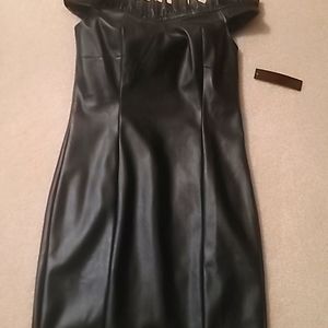 Black Dress...never worn...pleather, size 4, $40